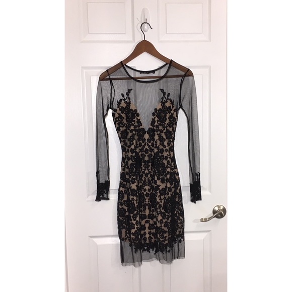 For Love and Lemons Luau Mini Dress Black Nude - Picture 4 of 6